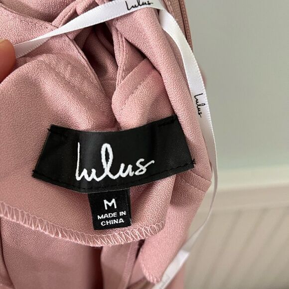 NEW ✨ Lulu’s Selmah Mauve Ruffled Lace-Up Maxi Dress M - Picture 9 of 13